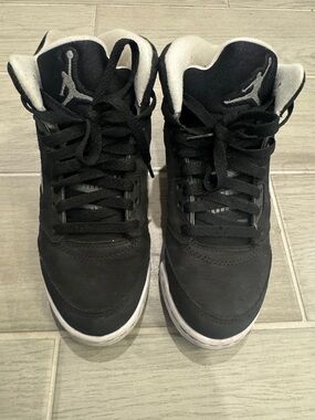 Jordan Black and White  5s High-Top Sneakers